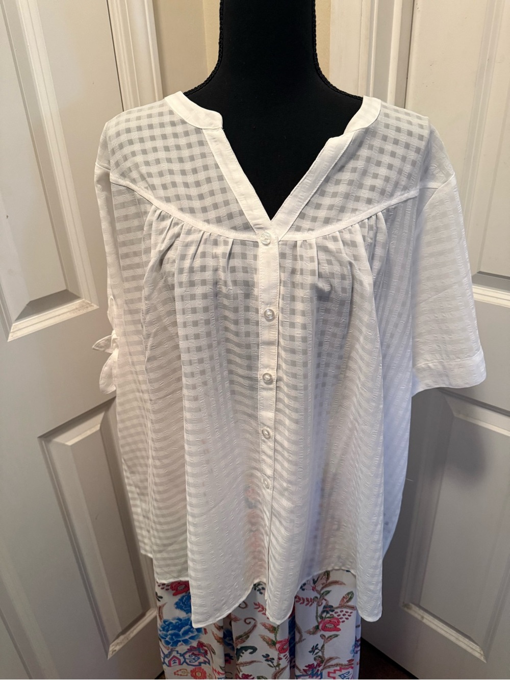 Torrid white Button-Front Women's Top - Lightweight V-Neck